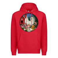 Red leghorn rooster christmas ornament Premium Hoodie - LillyAllenDesigns