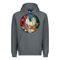 Rock leghorn rooster christmas ornament Premium Hoodie - LillyAllenDesigns