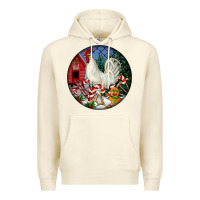 Sandshell leghorn rooster christmas ornament Premium Hoodie - LillyAllenDesigns