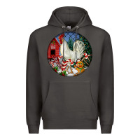 Smoke leghorn rooster christmas ornament Premium Hoodie - LillyAllenDesigns