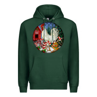 Sports Green leghorn rooster christmas ornament Premium Hoodie - LillyAllenDesigns