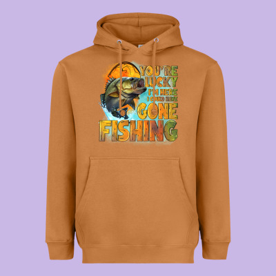 Youre Lucky Im Here I Could Have Gone Fishing Heavyweight Hoodie Designed By Nancycooperartshop