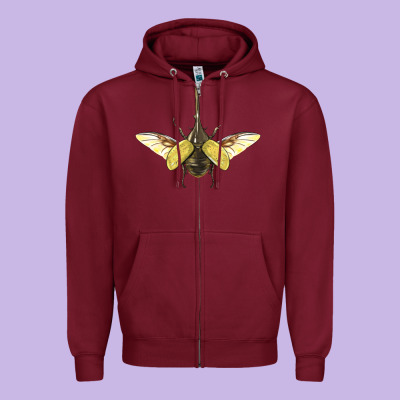 Hercules Beetle With Wings Zipper Hoodie Designed By Lillyallendesigns