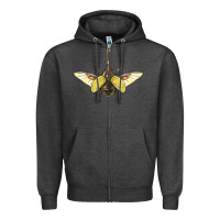 Charcoal Heather Hercules Beetle With Wings Zipper Hoodie - LillyAllenDesigns