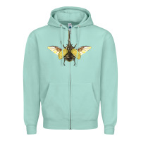 Seafoam Hercules Beetle With Wings Zipper Hoodie - LillyAllenDesigns