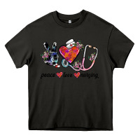 Asphalt peace love nursing Heavy Core Tee - SublimationCraftShop