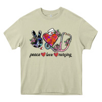 Mossy peace love nursing Heavy Core Tee - SublimationCraftShop