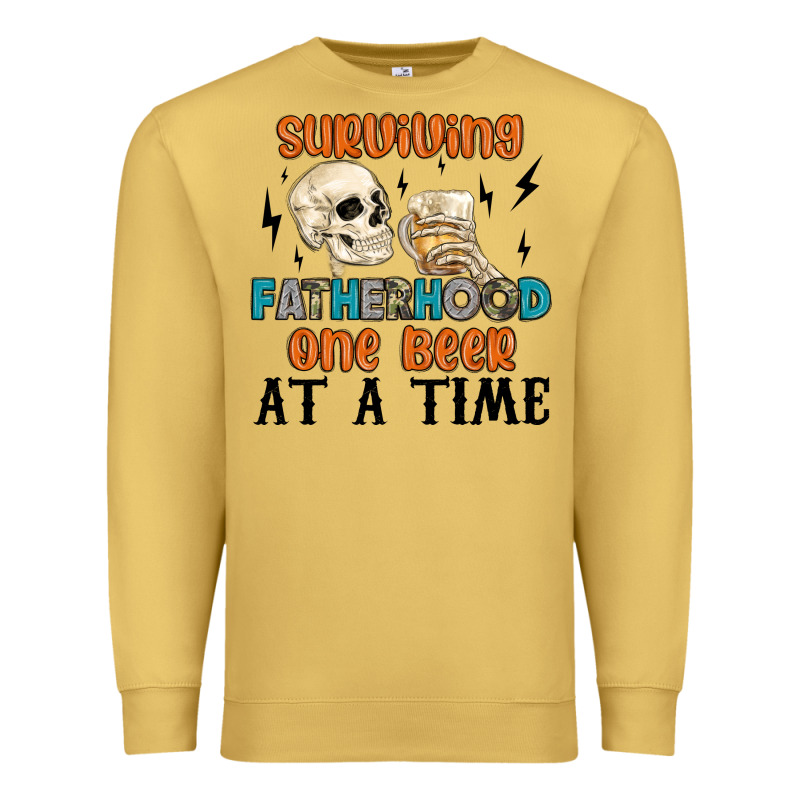 Surviving Fatherhood One Beer At A Time Premium Sweatshirt by MaliasSmallBusiness | Teevron