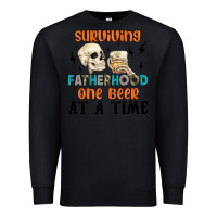 Black surviving fatherhood one beer at a time Premium Sweatshirt - MaliasSmallBusiness