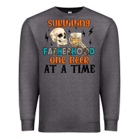 Charcoal Heather surviving fatherhood one beer at a time Premium Sweatshirt - MaliasSmallBusiness