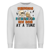 Dove Grey surviving fatherhood one beer at a time Premium Sweatshirt - MaliasSmallBusiness