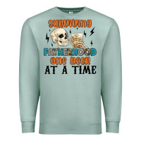 Seafoam surviving fatherhood one beer at a time Premium Sweatshirt - MaliasSmallBusiness