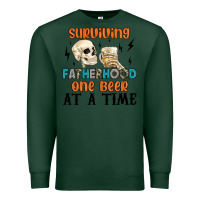 Sports Green surviving fatherhood one beer at a time Premium Sweatshirt - MaliasSmallBusiness