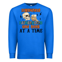 True Royal surviving fatherhood one beer at a time Premium Sweatshirt - MaliasSmallBusiness