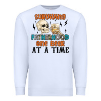 White surviving fatherhood one beer at a time Premium Sweatshirt - MaliasSmallBusiness