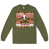 Army Green Moooey christmas Long Sleeve Tee - Artiststas