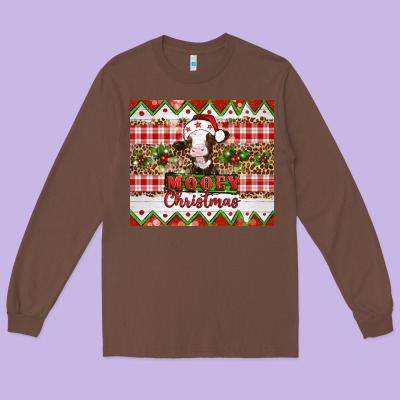 Moooey Christmas Long Sleeve Tee Designed By Artiststas