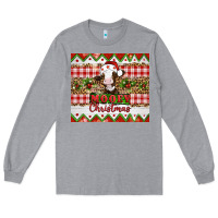 Heather Grey Moooey christmas Long Sleeve Tee - Artiststas