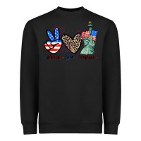 Black Peace love america 4th of july Heavyweight Sweatshirt - CowGirlArtShop