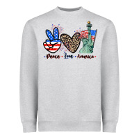 Peace Love America 4th Of July Heavyweight Sweatshirt | Teevron