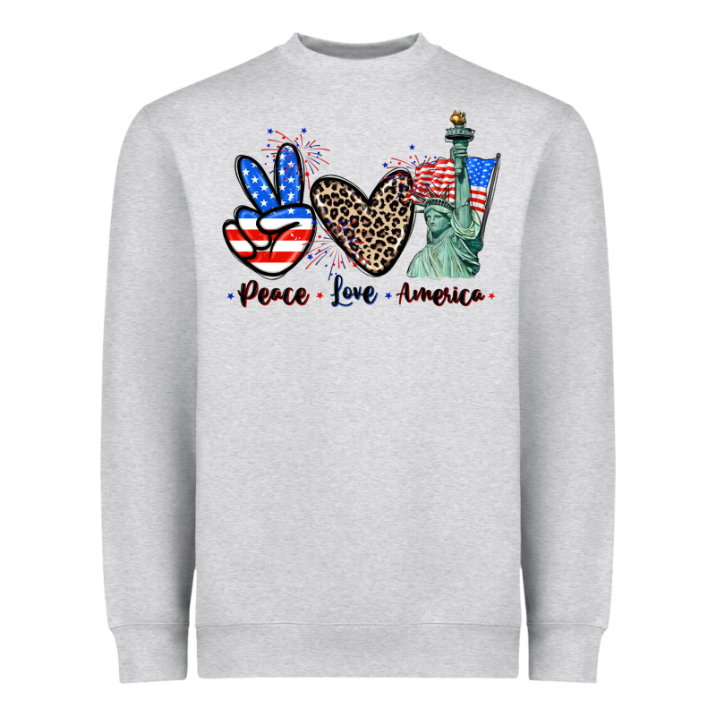 Peace Love America 4th Of July Heavyweight Sweatshirt by CowGirlArtShop | Teevron