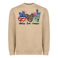 Mushroom Peace love america 4th of july Heavyweight Sweatshirt - CowGirlArtShop