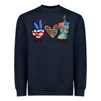 Navy Peace love america 4th of july Heavyweight Sweatshirt - CowGirlArtShop