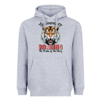Heather Grey the heavens are roaring tiger Heavyweight Hoodie - MaliasSmallBusiness