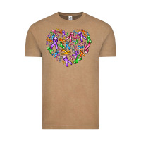 Vintage Coffee cancer ribbon heart Vintage Tee - AdoDesignShop