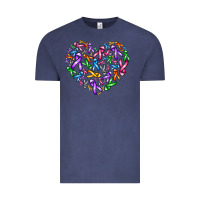 Vintage Denim cancer ribbon heart Vintage Tee - AdoDesignShop
