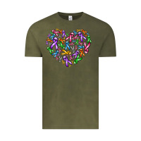 Vintage Olive cancer ribbon heart Vintage Tee - AdoDesignShop