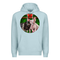 Blue Mist christmas pig Premium Hoodie - LillyAllenDesigns