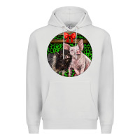 Dove Grey christmas pig Premium Hoodie - LillyAllenDesigns