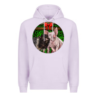 Lilac christmas pig Premium Hoodie - LillyAllenDesigns