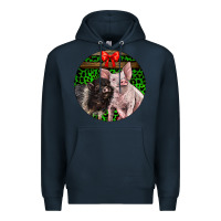 Navy christmas pig Premium Hoodie - LillyAllenDesigns