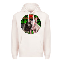 Pale Pink christmas pig Premium Hoodie - LillyAllenDesigns