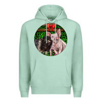 Seafoam christmas pig Premium Hoodie - LillyAllenDesigns
