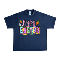 Navy Easter Day Happy Easter Urban Heavy Tee - OliviaCreatesArt