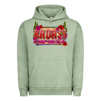 Pigment Oil Green Badass Mamacita Urban Hoodie - texasbilliewilder