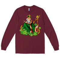 Burgundy st patricks and horseshoes with shamrocks Long Sleeve Tee - AdoDesignShop