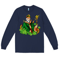 Navy st patricks and horseshoes with shamrocks Long Sleeve Tee - AdoDesignShop