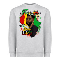 Heather Grey free ish since 1865 black man Heavyweight Sweatshirt - HRA Design Shop