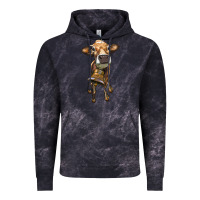 Cloud Black heifer cow with cow bell Vintage Hoodie - RanaPortraitStore