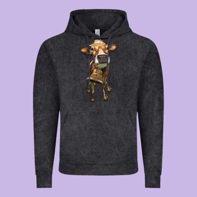 Heifer Cow With Cow Bell Vintage Hoodie Designed By Ranaportraitstore