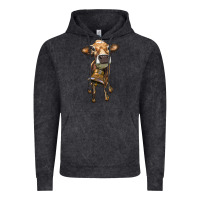 Vintage Black heifer cow with cow bell Vintage Hoodie - RanaPortraitStore