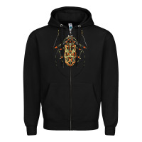 Black Acrocinus Beetle Illustrations Zipper Hoodie - LillyAllenDesigns