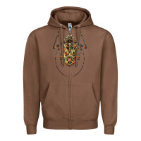 Chestnut Acrocinus Beetle Illustrations Zipper Hoodie - LillyAllenDesigns