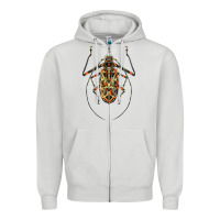 Dove Grey Acrocinus Beetle Illustrations Zipper Hoodie - LillyAllenDesigns