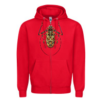 Red Acrocinus Beetle Illustrations Zipper Hoodie - LillyAllenDesigns