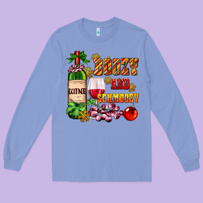 Boozy And Schmoozy Long Sleeve Tee Designed By Adodesignshop